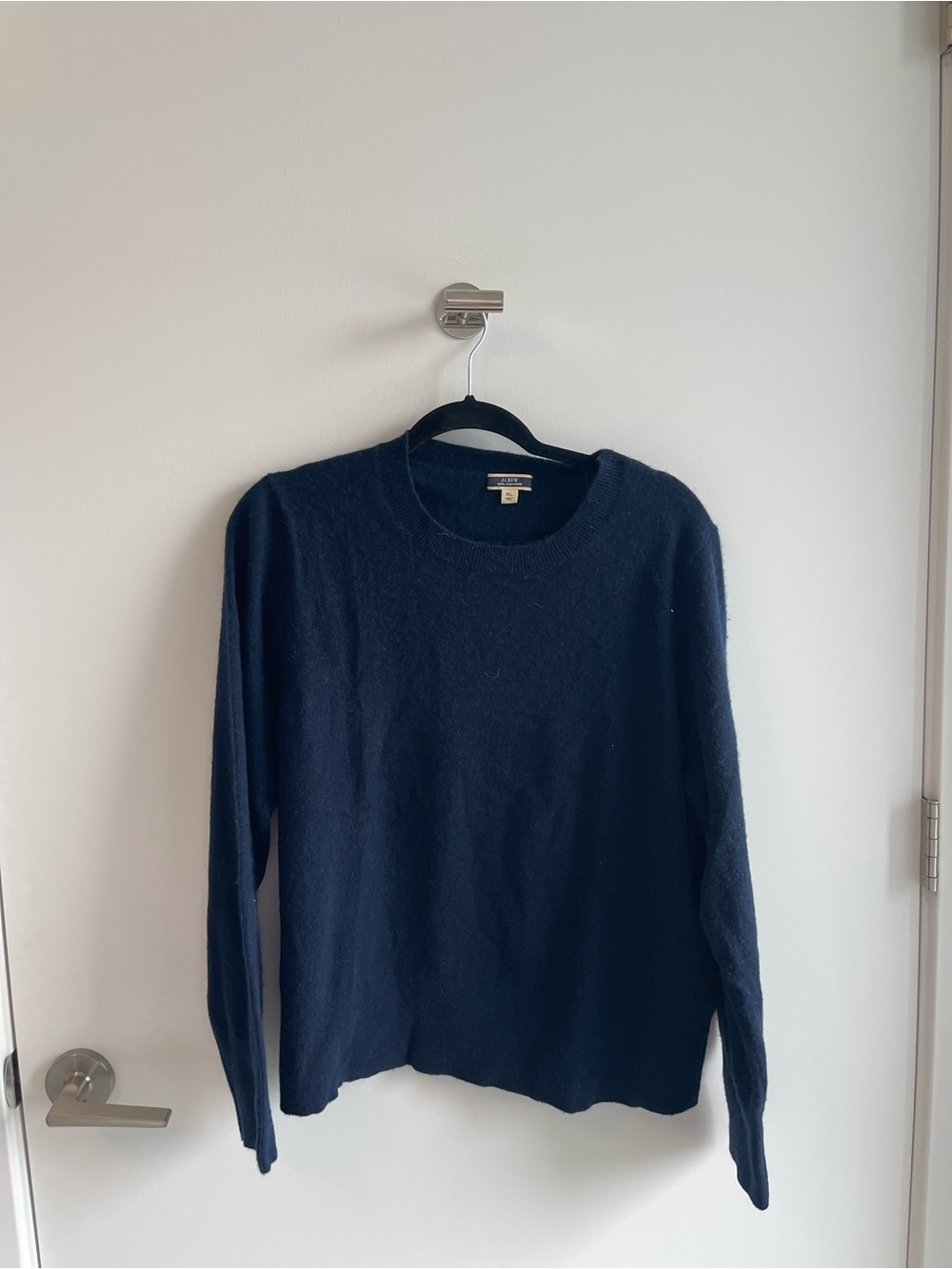 J Crew Cashmere Classic Crewneck Sweater in Navy